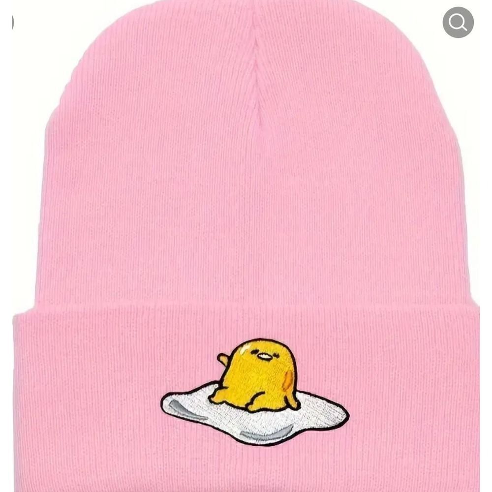 Copied - New! Gudetama The Lazy Egg Beanie Stocking Cap Hat Baby Pink